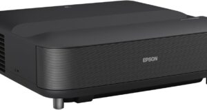 Epson EpiqVision Ultra LS650 Ultra Short Throw 3-Chip 3LCD Smart Streaming Laser Projector, 4K PRO-UHD, HDR, 3,600 Lumens, up to 120″, Epson Setting Assistant, Android TV, Sound by Yamaha – Black