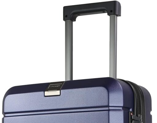 KROSER Hardside Expandable Carry On Luggage with Spinner Wheels & Built-in TSA Lock, Durable Suitcase Rolling Luggage with USB Port, Carry-On 20-Inch, Navy