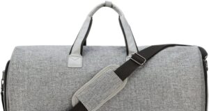 Convertible Garment Bag with Shoulder Strap, Modoker Carry on Garment Duffel Bag for Men Women – 2 in 1 Hanging Suitcase Suit Travel Bags (Grey)