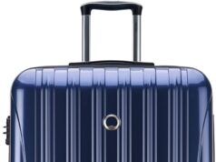 DELSEY PARIS Helium Aero Hardside Expandable Luggage with Spinner Wheels, Blue Cobalt, Checked-Large 29 Inch