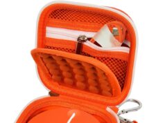Boobowl Hard Case Compatible with SIMO/for Skyroam Solis Lite 4G LTE Portable WiFi Mobile Hotspot, Travel Router Storage Bag with Mesh Pocket for Rechargeable Batteries, Charger (Box Only)-Orange