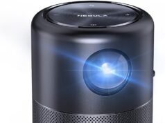 Anker NEBULA Capsule, Smart Wi-Fi Mini Projector, 100 ANSI Lumen Portable Projector, 360° Speaker, Movie Projector, 100 Inch Picture, 4Hr Video Playtime for Inside and Outside, Watch Anywhere