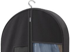 Travel Garment Bag with Zipper Pocket, Suit Bag for Suits, Dresses, Coats