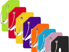 8 Pack Silicone Luggage Tag for Suitcases with Stainless Loop, TSA Approved, Privacy Protection Travel Essentials Bag Tags by Gostwo, Mixed Color