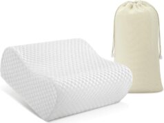 AM AEROMAX Travel Contour Memory Foam Pillow, Cervical Pillow for Neck Pain Relief, Neck Orthopedic Sleeping Pillows for Side, Back and Stomach Sleepers.