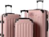 Karl home 3-Piece Luggage Set Travel Lightweight Suitcases with Rolling Wheels, TSA lock & Moulded Corner, Carry on Luggages for Business, Trip, Rose Gold (20″/24″/28″)