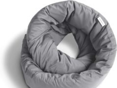 Huzi Infinity Pillow – Travel Neck Pillow – Versatile Soft 360 Support Scarf – Machine Washable – Home Travel Flight Road Trips (Grey)