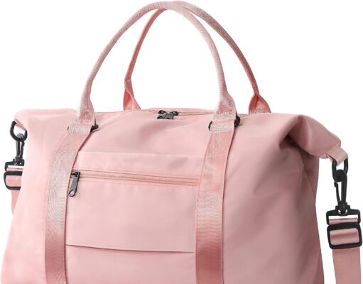 Travel Duffle Bag, Waterproof Weekender Bag Carry On Tote Bags for Women, Travel Essentials Sport Gym Bag for Men, Hospital Bag for Labor and Delivery, Overnight Bag Luggage Bag with Trolley Sleeve