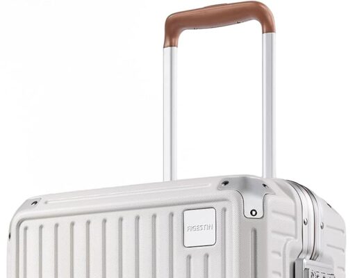 Carry on Luggage Airline Approved, Aluminum Frame Hard Shell Suitcases with Wheels,100% PC Lightweight, No Zipper Suitcase TSA Approved, 20″ Carry-On (Beige)