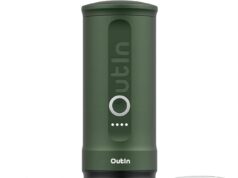 Outin Nano Portable Electric Espresso Machine, Travel Coffee Maker for Camping, Car Coffee Maker Self-Heating with USB-C, With Ground Coffee & NS Capsule for RV, Hiking, Office