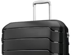 Samsonite Freeform Hardside Expandable with Double Spinner Wheels, Checked-Large 28-Inch, Black