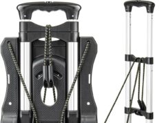 Small Folding Hand Truck Dolly with 2 Wheels, Lightweight Aluminum Foldable Luggage Cart, Collapsible Cart Portable Dolly for Airport Travel Moving Use