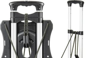 Small Folding Hand Truck Dolly with 2 Wheels, Lightweight Aluminum Foldable Luggage Cart, Collapsible Cart Portable Dolly for Airport Travel Moving Use