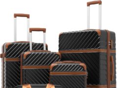 Coolife Luggage Set Suitcase Carry On Luggage PC Hardshell Luggage TSA Lock Spinner Wheels Telescopic Handle