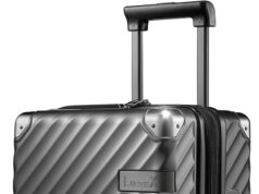 LUGGEX Luggage with Spinner Wheels – Polycarbonate Expandable Hard Shell Suitcase, Carry-On 20-Inch, Black