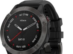 Garmin Fenix 6 Sapphire, Premium Multisport GPS Watch, Features Mapping, Music, Grade-Adjusted Pace Guidance and Pulse Ox Sensors, Dark Gray with Black Band (Renewed)