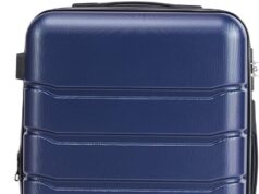 OLIXIS 20-Inch Hardside Luggage with 4 Double Spinner Wheels, Expandable and TSA Lock, Hard Shell Lightweight Roller Suitcase, Blue