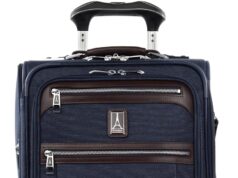 Travelpro Platinum Elite Softside Expandable Carry on Luggage, 8 Wheel Spinner Suitcase, USB Port, Suiter, Men and Women, True Navy Blue, Carry On 21-Inch