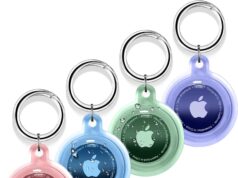 4 Pack Airtag Holder, Airtag case Waterproof Apple Air Tag Case with Keychain, Shockproof & Dustproof Airtag Holders for Pet Tracking, Bags, Kids, Keys, Luggage (4 Colors)