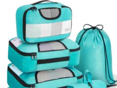 Veken 6 Set Packing Cubes for Suitcases, Travel Essentials for Carry on Luggage, Suitcase Organizer Bags Set for Travel Accessories in 4 Sizes(Extra Large, Large, Medium, Small),Cyan