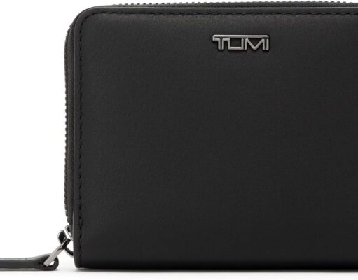 TUMI – Belden Tri-Fold Zip-Around – Leather Travel Wallet – Trifold Wallet with D-Ring – 3.8″ X 4.8″ X 1.0″ – Black