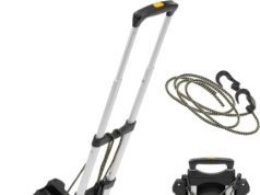 Mount-It! Luggage Cart with Wheels Foldable | Strong, Compact Luggage Cart Holds 77 Pounds – Carry Boxes, Backpacks and Luggage Smoothly with Our Folding Luggage Cart