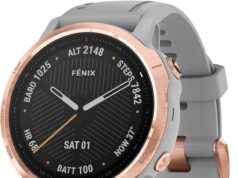 Garmin Fenix 6S Sapphire, Premium Multisport GPS Watch, Smaller-Sized, features Mapping, Music, Grade-Adjusted Pace Guidance and Pulse Ox Sensors, Rose Gold with Gray Band (Renewed)
