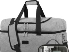 ETRONIK Travel Bag for Men Women, Duffle Bag for Travel with Shoe Compartment, Carry on Bag Personal Item Bag with Toiletry Bag, Weekender Overnight Bag for Gym, Luggage, Football, Hospital, Grey