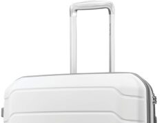 Samsonite Freeform Hardside Expandable with Double Spinner Wheels, Checked-Medium 24-Inch, White