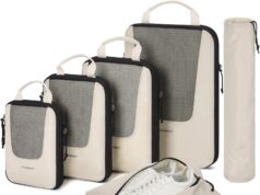 BAGSMART Compression Packing Cubes for Travel, 6 Set Travel Packing Cubes for Suitcases, Compression Suitcase Organizer Bags Set for Travel Essentials, Lightweight Packing Organizers