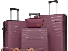 Luggage Sets 5 Piece, Suitcases with Wheels, PP Hard Case Luggage with Upgraded Shock-absorbing Spinner Wheel&TSA Lock, Carry On Luggage Set