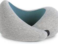 Ostrichpillow Go Neck Pillow – Premium Memory Foam Travel Pillow, 360º Ergonomic Design, Asymmetrical Sides, Travel Bag Included, Washable Modal Cover