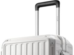 LUGGEX Zipperless Luggage with Spinner Wheels – Polycarbonate Aluminum Hard Shell Suitcase, Carry-On 20-Inch, White