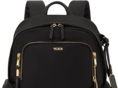 TUMI – Voyageur Celina Backpack – Travel Backpack for Women – For Business, Commute – Holds Up to 16″ Laptop – Black & Gold Hardware