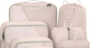 8 Pieces Packing Cubes for Travel, Sturdy Suitcase Organizer in 4 Sizes (Extra Large, Large, Medium, Small), OlarHike Luggage Cubes with Toiletry Bag, Travel Essentials, Cruise Ship Gifts for Women