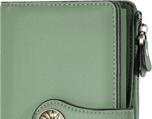 Travelambo Wallets Women RFID Large Capacity Luxury Waxed Leather Clutch Wallet Multi Card Organizer