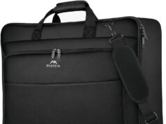 MATEIN Garment Bag for Travel, Large Carry on Garment Bags with Strap for Business, Waterproof Hanging Suit Luggage Bag for Men Women, Wrinkle Free Suitcase Cover for Shirts Dresses Coats, Black