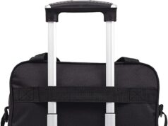 Wrangler Smart Luggage Set with Cup Holder, USB Port and Phone Holder, Black, 2 Piece Set