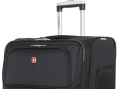 SwissGear Sion Softside Expandable Luggage, Black, Checked-Large 29-Inch