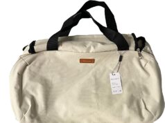 Travel Duffel Bag,Sports Tote Gym Bag,Shoulder Weekender Overnight Bag for Women, Large, Beige