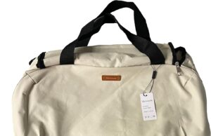 Travel Duffel Bag,Sports Tote Gym Bag,Shoulder Weekender Overnight Bag for Women, Large, Beige