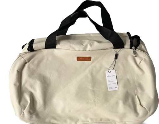 Travel Duffel Bag,Sports Tote Gym Bag,Shoulder Weekender Overnight Bag for Women, Large, Beige