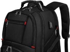 YOREPEK Travel Backpack, Extra Large 50L Laptop Backpacks for Men Women, Water Resistant College Backpacks Airline Approved Business Work Bag with USB Charging Port Fits 17 Inch Computer, Black