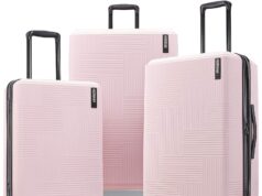 AMERICAN TOURISTER Stratum XLT Expandable Hardside Luggage with Spinner Wheels, Pink Blush, 3-Piece Set (20/24/28)