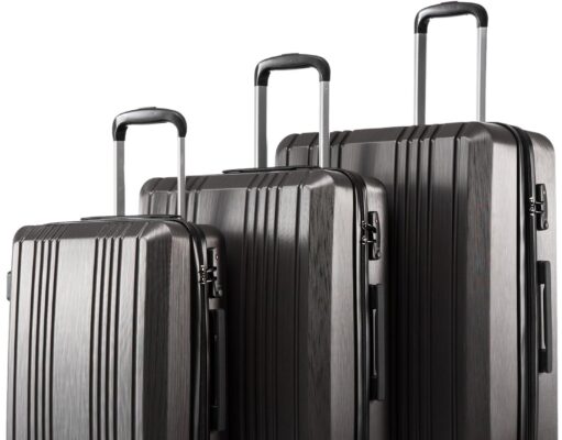 Coolife Luggage Expandable Suitcase PC+ABS 3 Piece Set with TSA Lock Spinner 20in24in28in