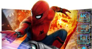 Smart Mini Projector with Android 11.0,2024 Upgraded Portable Projector 1080P 4K Full HD with WiFi 6 and BT5.2,180°Adjustable Stand, Auto Keystone Home Projector for Phone/TV Stick/Laptop