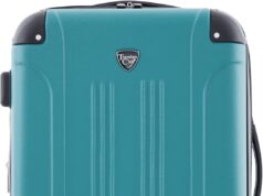 Travelers Club Chicago Hardside Expandable Spinner Luggage, Teal, 20″ Carry-On
