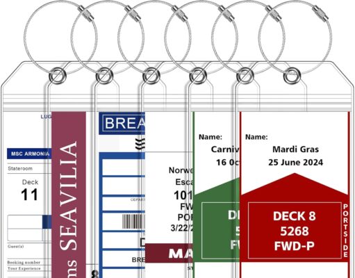 Luggage Tags for Cruise Ship Essentials for NCL, Princess, Carnival, Royal Caribbean and Celebrity Cruise Necessities by SEAVILIA