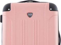 Travelers Club Chicago Hardside Expandable Spinner Luggage, Rose Gold, 20″ Carry-On