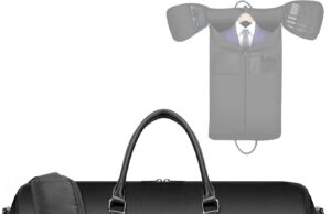 UNIQUEBELLA Carry on Garment Bag Convertible Suit Travel Bag for Men Women Duffel Flight Bag with Shoulder Strap